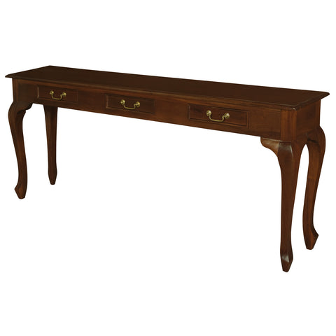 Queen Ann 3 Drawer Sofa Table