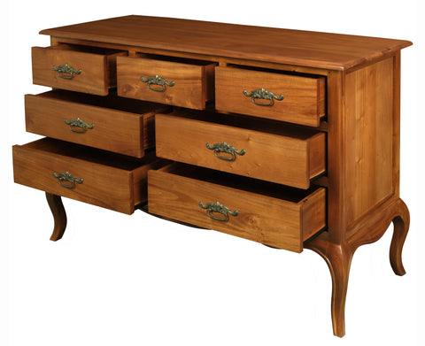 French Provincial 7 Drawer Tallboy