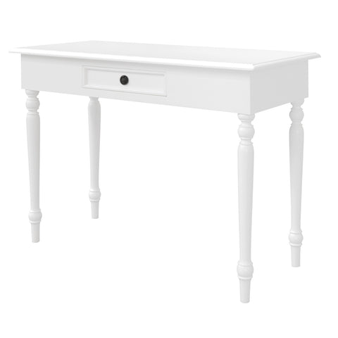 Clara 1 Drawer Turn Leg Console Table (White)