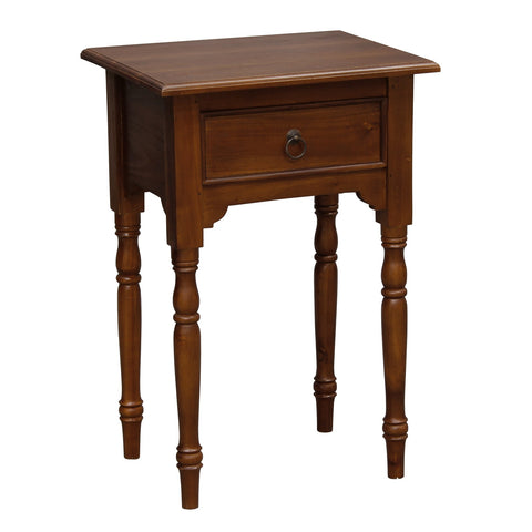 Huntely 1-Drawer Turn Leg Side Table