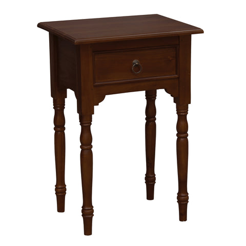 Huntely 1-Drawer Turn Leg Side Table