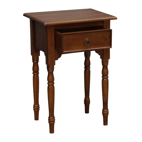 Huntely 1-Drawer Turn Leg Side Table