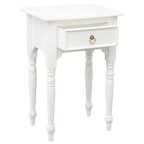 Huntely 1-Drawer Turn Leg Side Table