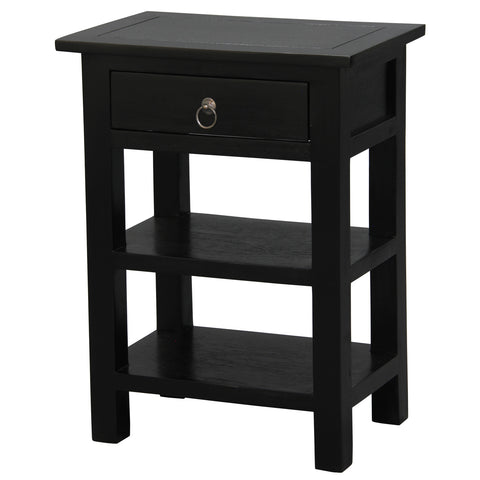 Nior 1 Drawer Lamp Table (Black)