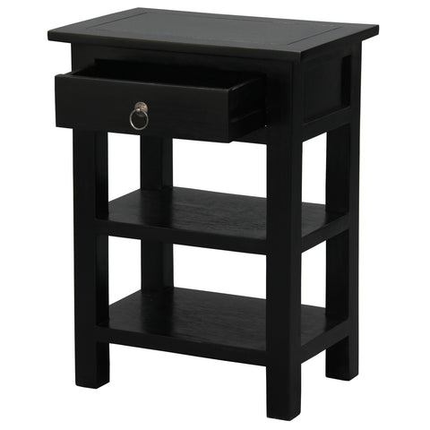 Nior 1 Drawer Lamp Table (Black)