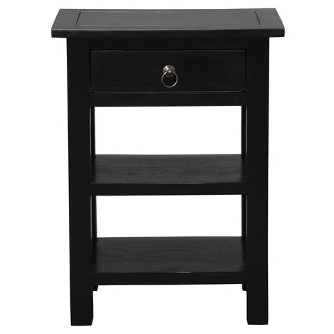 Nior 1 Drawer Lamp Table (Black)