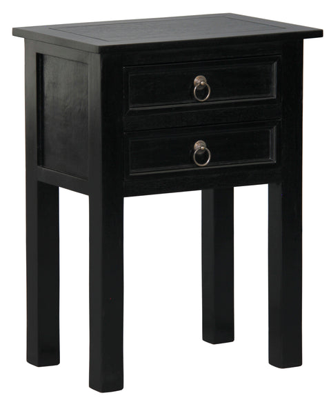 Noir 2 Drawer Lamp Table (Black)