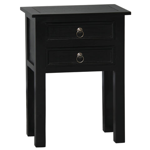 Noir 2 Drawer Lamp Table (Black)