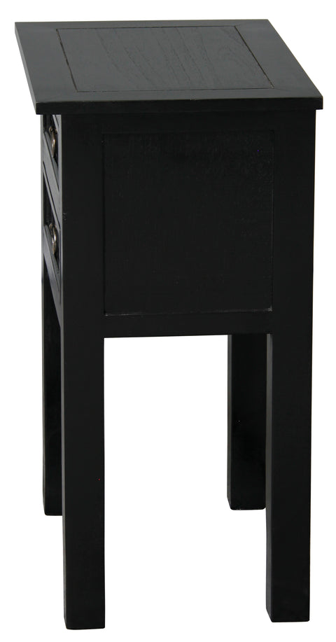 Noir 2 Drawer Lamp Table (Black)