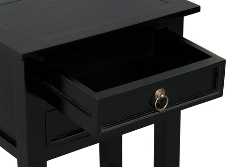 Noir 2 Drawer Lamp Table (Black)